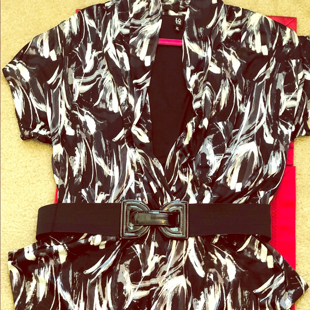 Black, White, and Gray Dress/Shirt